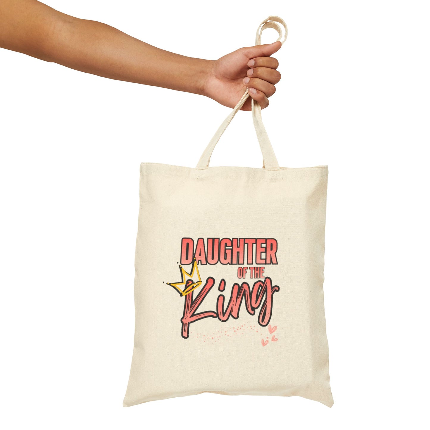 Daughter of the King Canvas Tote Bag – Faith-Based Christian Gift