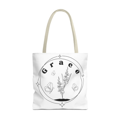 Grace Tote Bag - Stylish All-Over Print for Women's Spiritual Journey