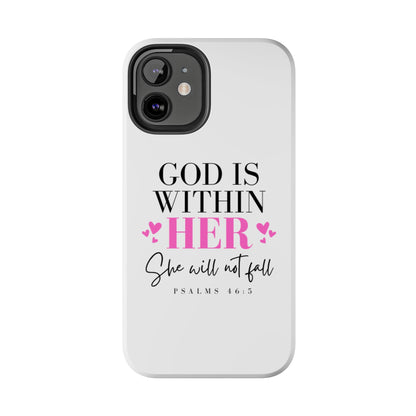 Empowering Tough Phone Case - "God is Within Her" Inspirational Design