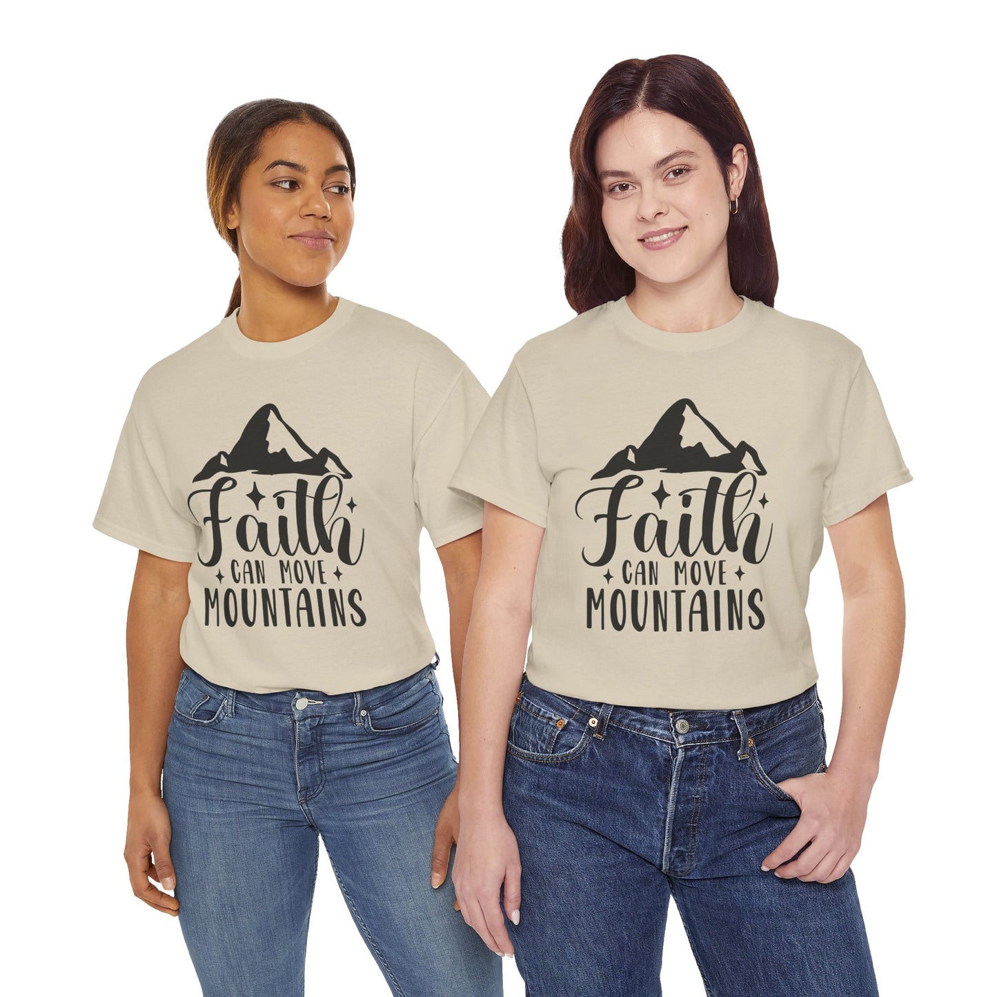Faith Can Move Mountains - Unisex Heavy Cotton Tee