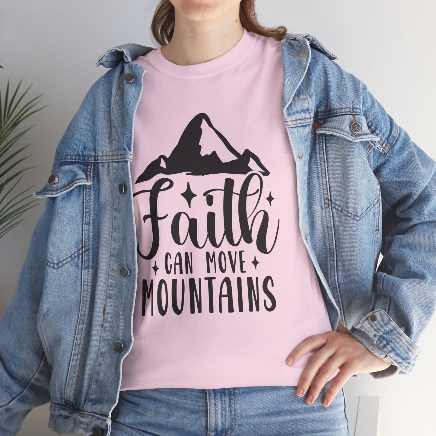 Faith Can Move Mountains - Unisex Heavy Cotton Tee