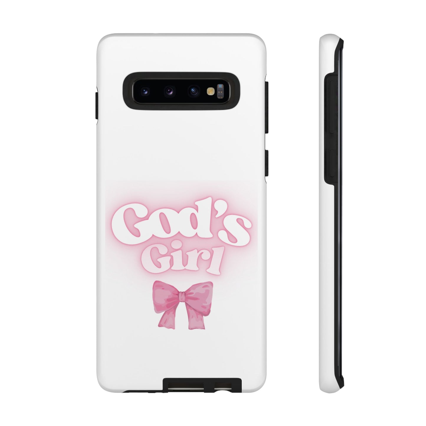 God's Girl Cute Phone Case, Pink Bow Case, Faith-Based Gifts, Christian Accessories, Birthday Present, Inspirational Jewelry