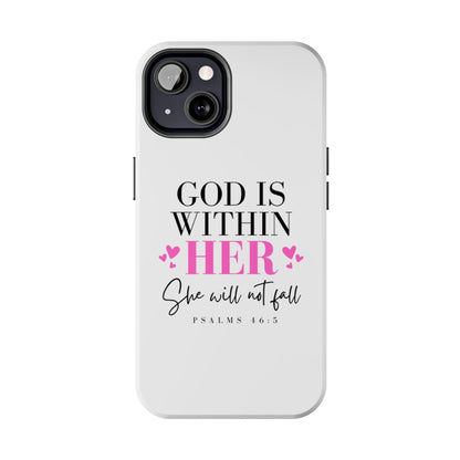 Empowering Tough Phone Case - "God is Within Her" Inspirational Design