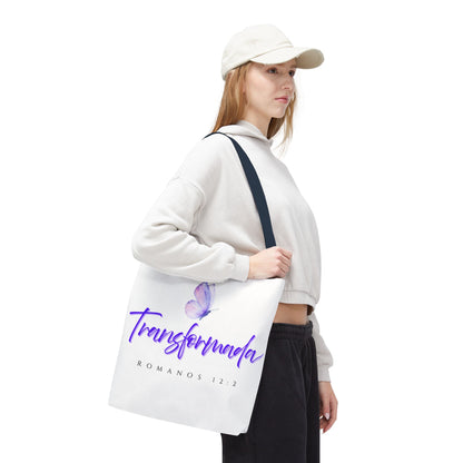 Transformada Tote Bag, Motivational Gift, Eco-Friendly Shopper, Women's Fashion, Bible Verse Accessory