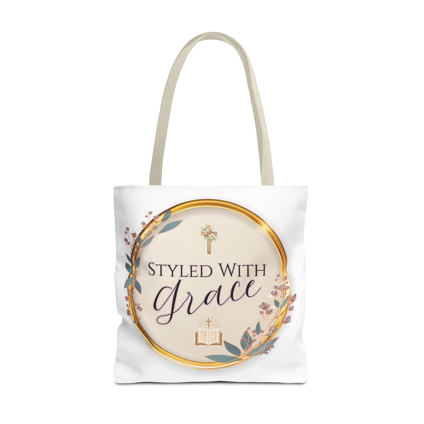 Styled With Grace | Elegant Faith-Inspired Tote Bag, Christian Gift, Inspirational Bag, Stylish Reusable Tote, Religious Accessories