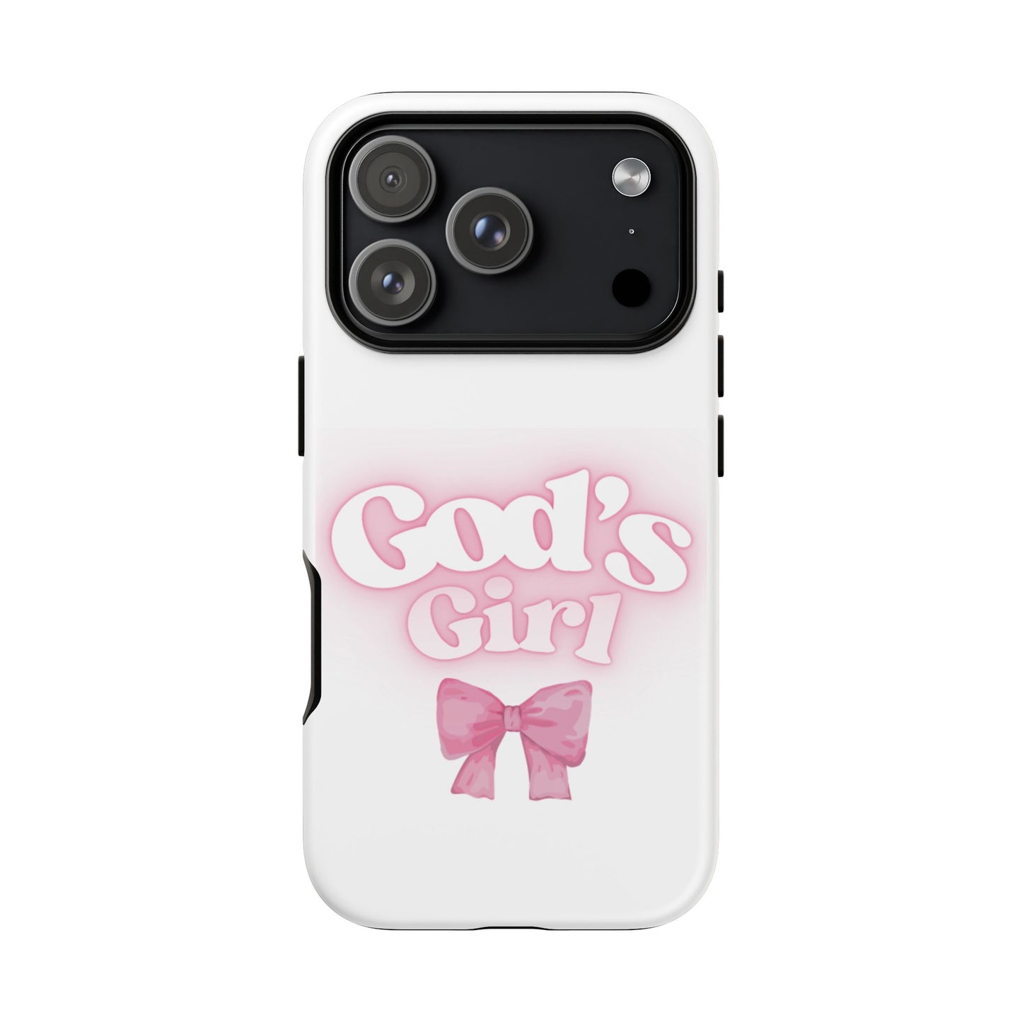 God's Girl Cute Phone Case, Pink Bow Case, Faith-Based Gifts, Christian Accessories, Birthday Present, Inspirational Jewelry
