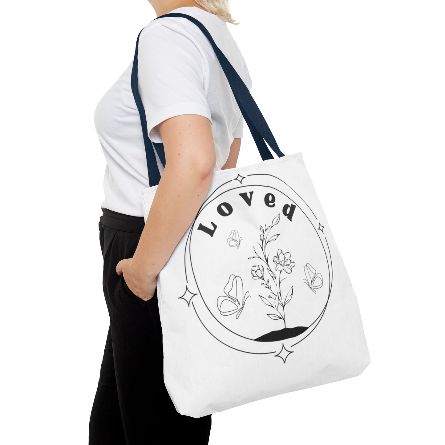 Loved Tote Bag - Stylish All-Over Print for Women's Spiritual Journey