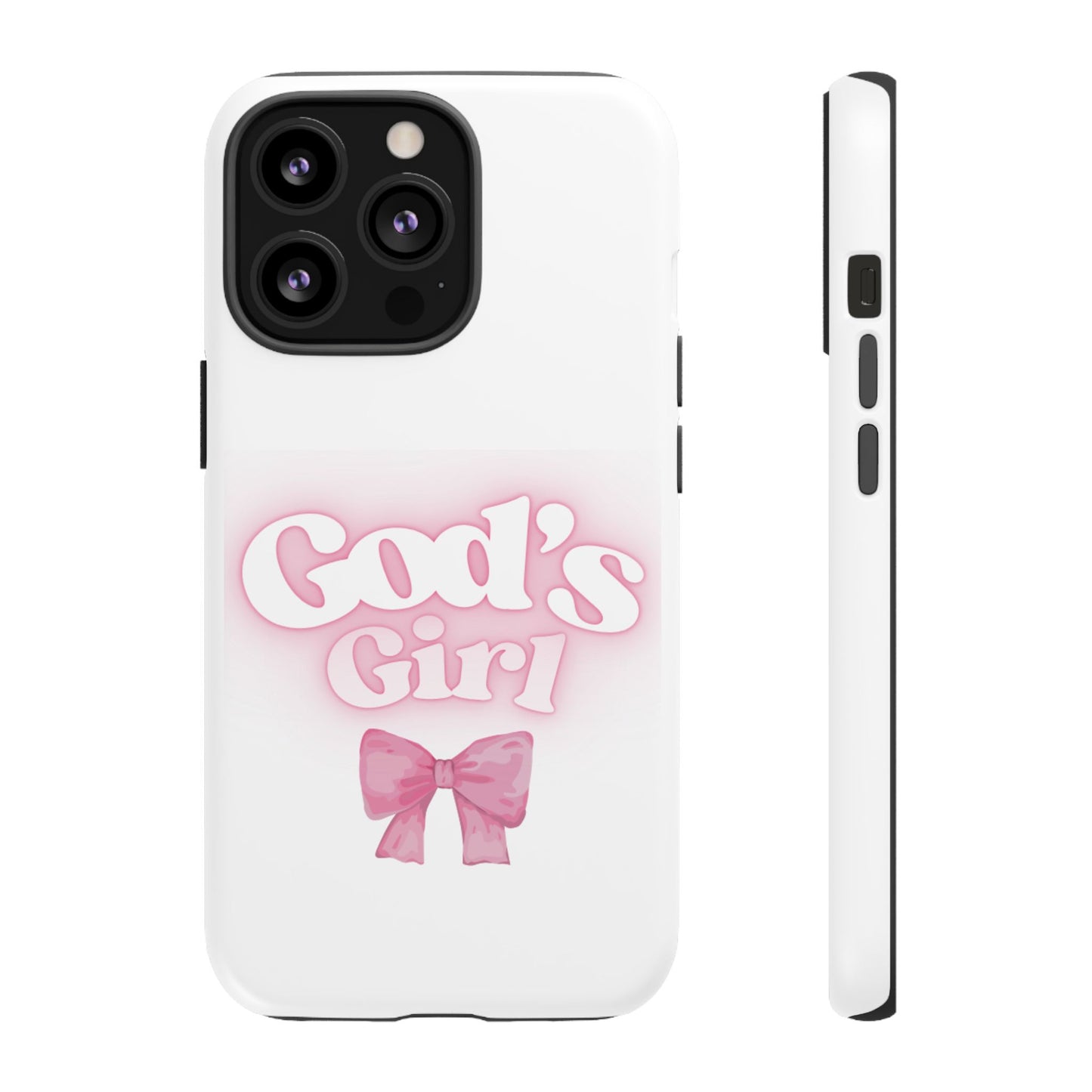 God's Girl Cute Phone Case, Pink Bow Case, Faith-Based Gifts, Christian Accessories, Birthday Present, Inspirational Jewelry