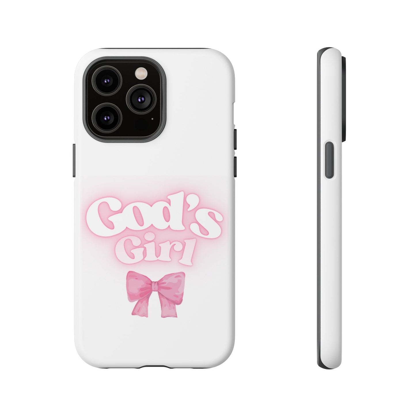God's Girl Cute Phone Case, Pink Bow Case, Faith-Based Gifts, Christian Accessories, Birthday Present, Inspirational Jewelry