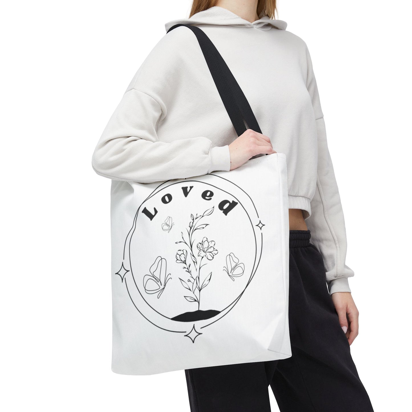 Loved Tote Bag - Stylish All-Over Print for Women's Spiritual Journey