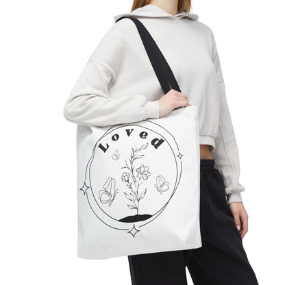 Loved Tote Bag - Stylish All-Over Print for Women's Spiritual Journey