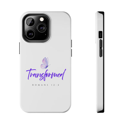Transformed Phone Case - Inspirational Butterfly Design, Tough Phone Cover, Bible Verse Accessory, Unique Gift for Faith Lovers