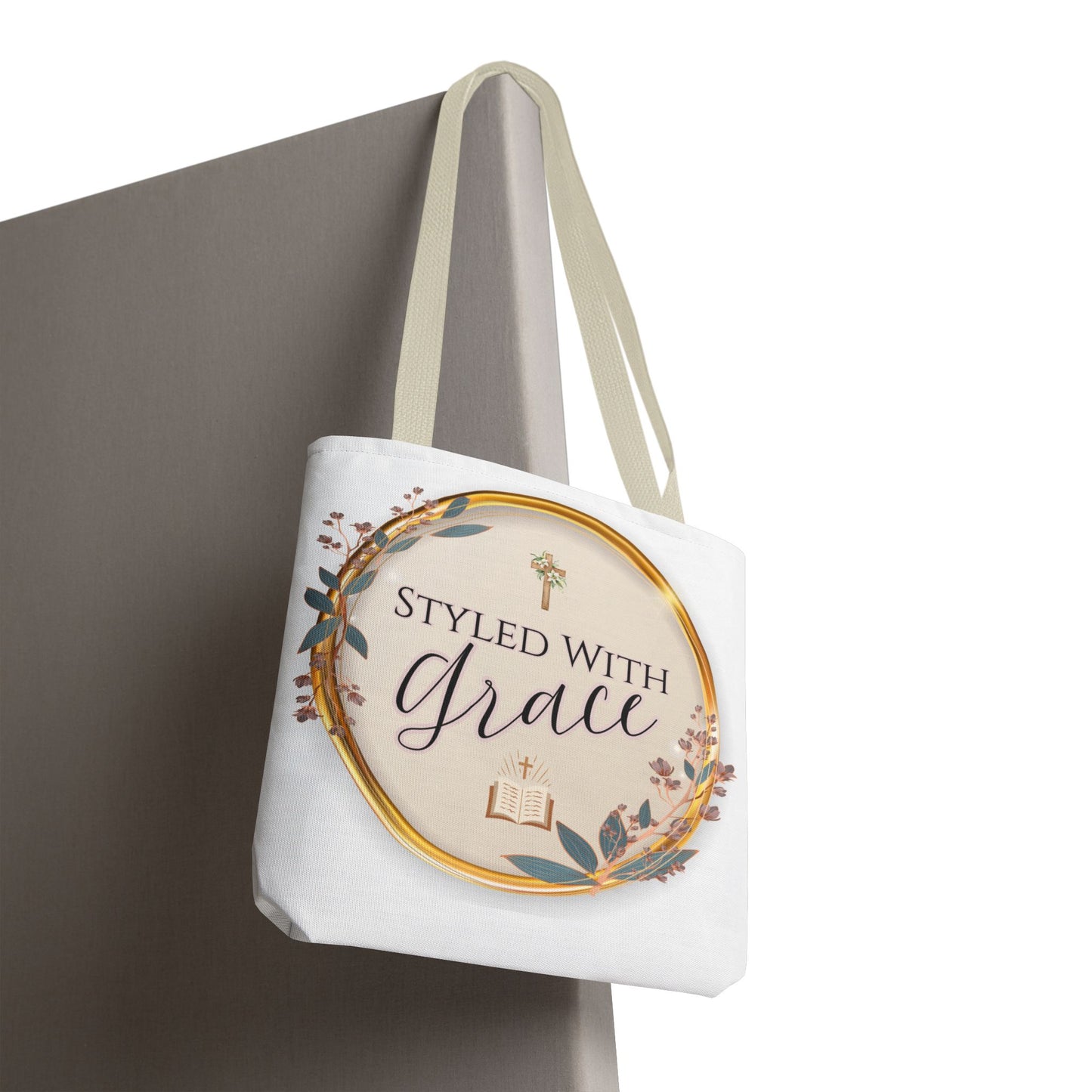 Styled With Grace | Elegant Faith-Inspired Tote Bag, Christian Gift, Inspirational Bag, Stylish Reusable Tote, Religious Accessories