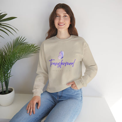 Transformed Butterfly Crewneck Sweatshirt — Inspirational Christian Faith Pullover