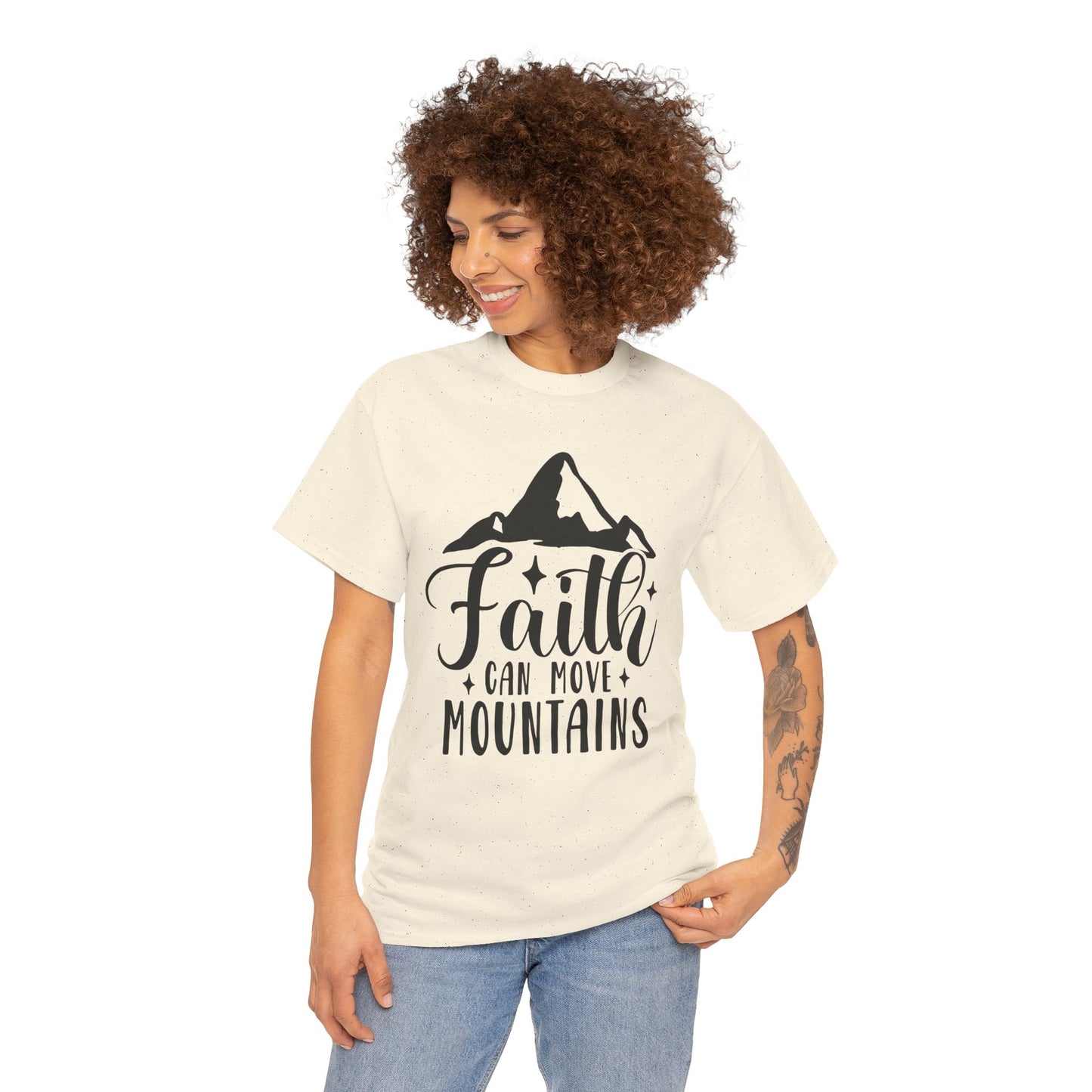 Faith Can Move Mountains - Unisex Heavy Cotton Tee