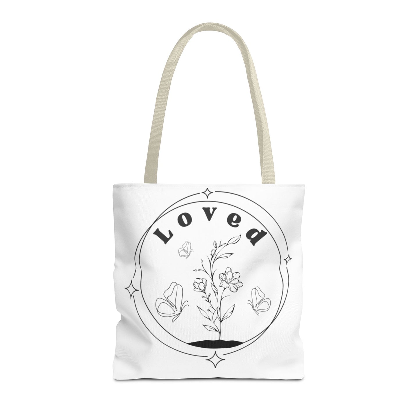 Loved Tote Bag - Stylish All-Over Print for Women's Spiritual Journey