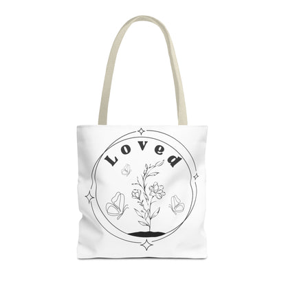 Loved Tote Bag - Stylish All-Over Print for Women's Spiritual Journey