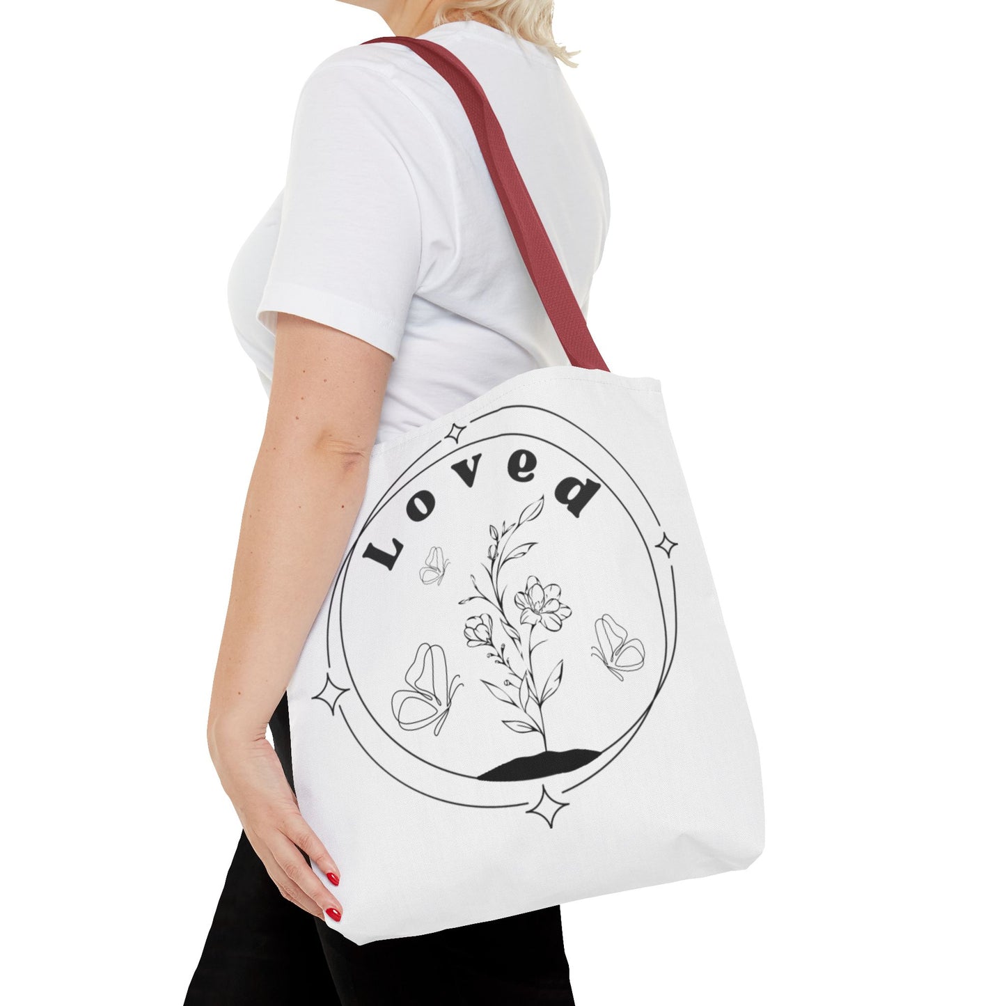 Loved Tote Bag - Stylish All-Over Print for Women's Spiritual Journey