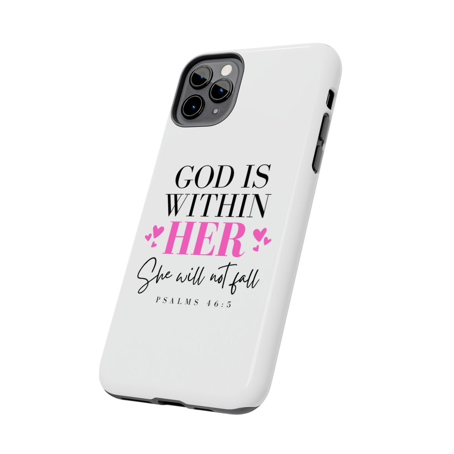 Empowering Tough Phone Case - "God is Within Her" Inspirational Design
