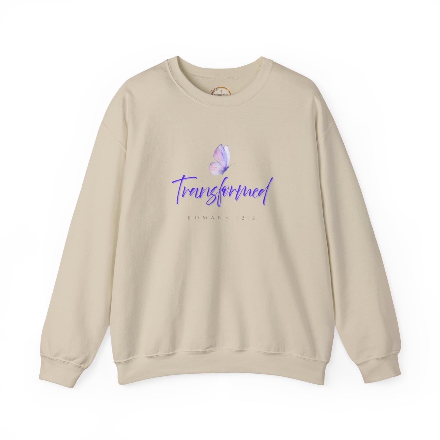 Transformed Butterfly Crewneck Sweatshirt — Inspirational Christian Faith Pullover