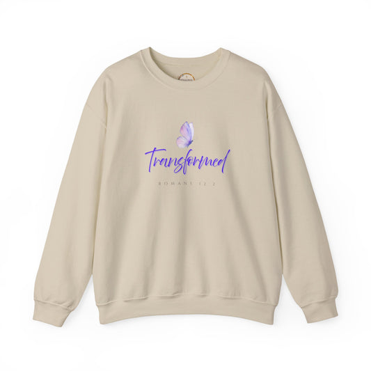 Transformed Butterfly Crewneck Sweatshirt — Inspirational Christian Faith Pullover