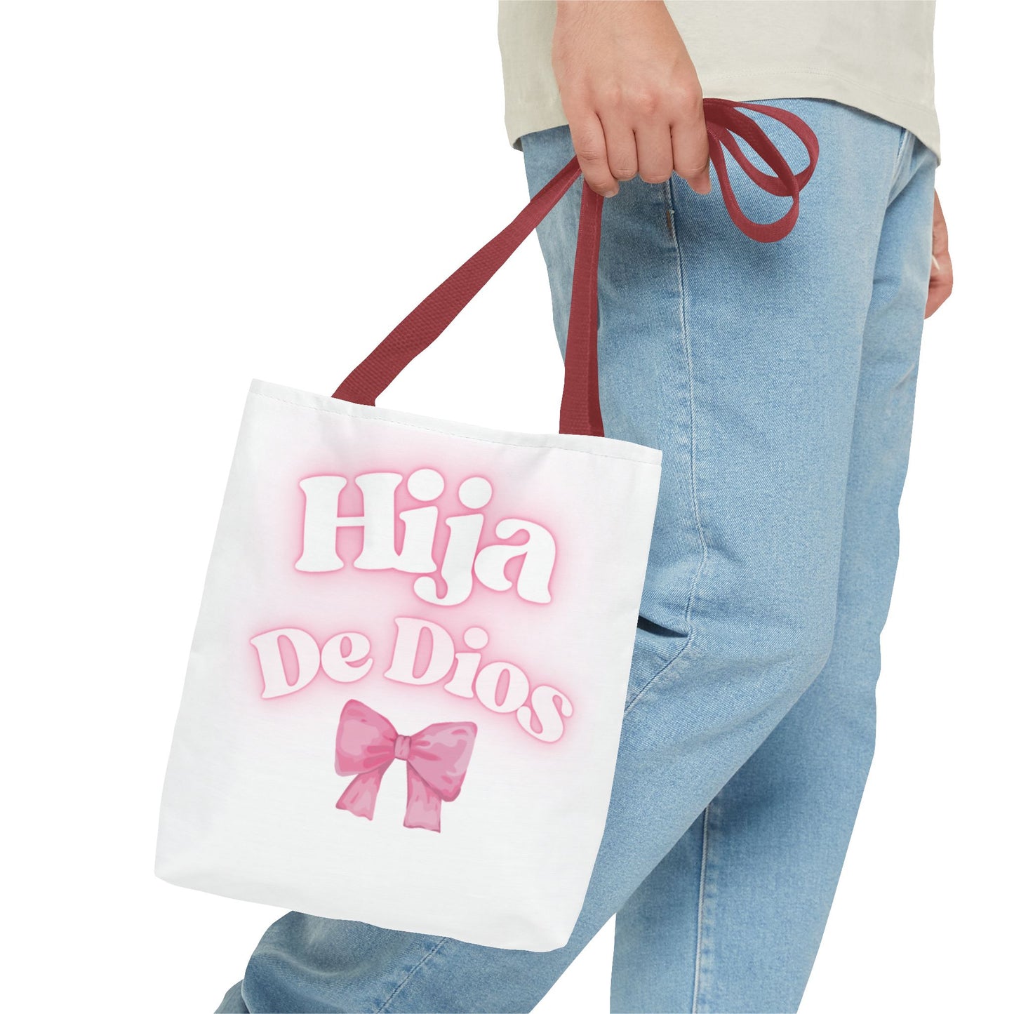 Hija De Dios Chic Tote Bag, Stylish Grocery Bag, Gifts for Mom, Birthday Tote, Inspirational Gift Bag