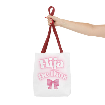 Hija De Dios Chic Tote Bag, Stylish Grocery Bag, Gifts for Mom, Birthday Tote, Inspirational Gift Bag