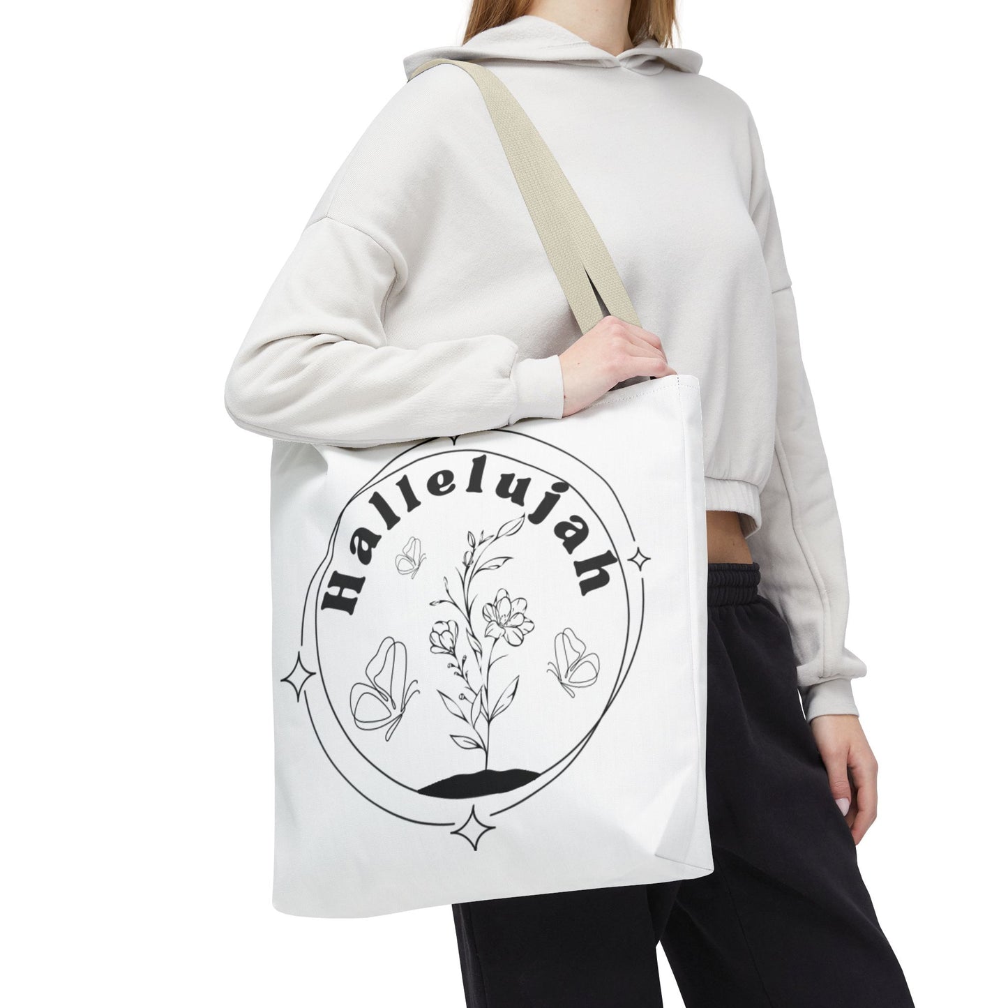 Hallelujah Tote Bag - Stylish All-Over Print for Women's Spiritual Journey