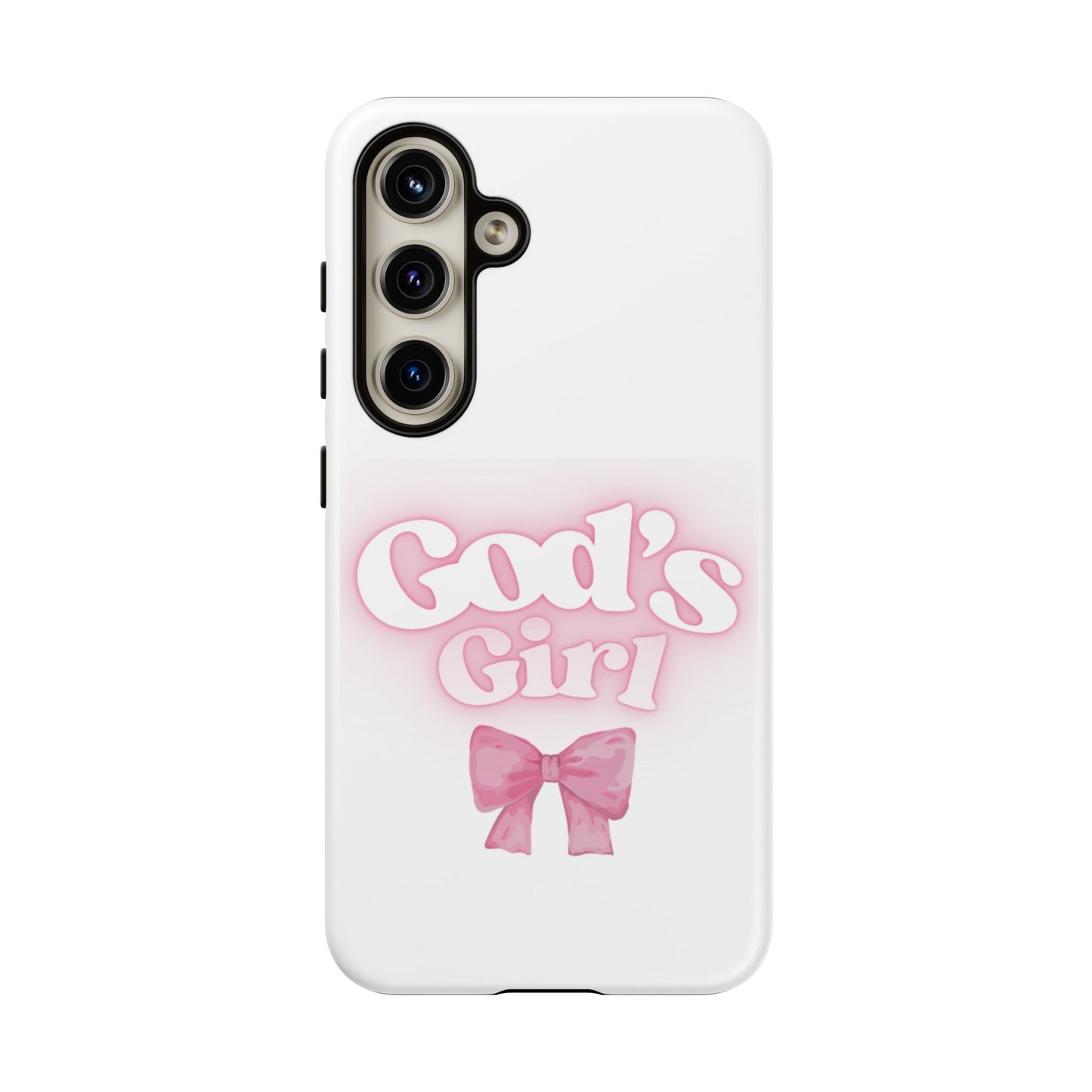 God's Girl Cute Phone Case, Pink Bow Case, Faith-Based Gifts, Christian Accessories, Birthday Present, Inspirational Jewelry
