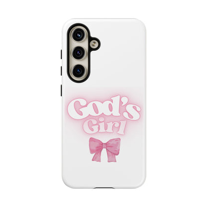 God's Girl Cute Phone Case, Pink Bow Case, Faith-Based Gifts, Christian Accessories, Birthday Present, Inspirational Jewelry