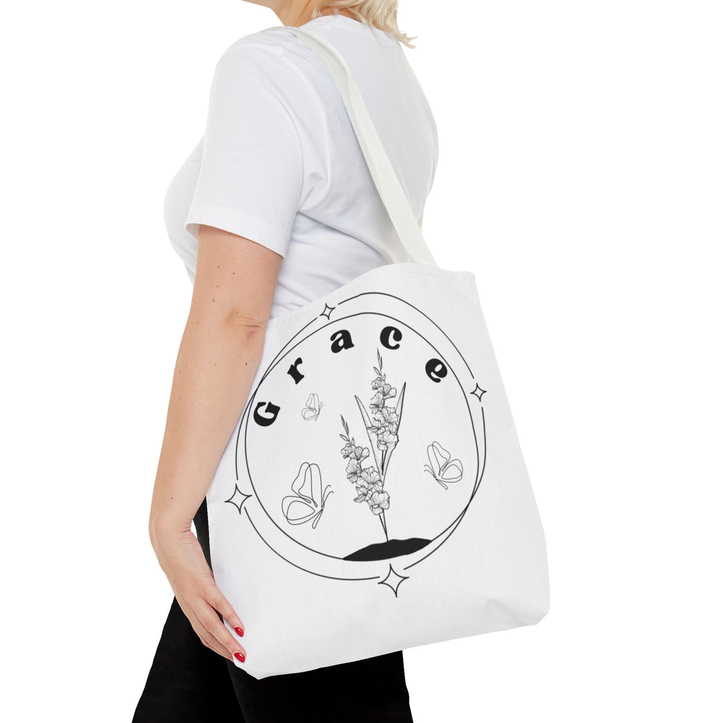 Grace Tote Bag - Stylish All-Over Print for Women's Spiritual Journey