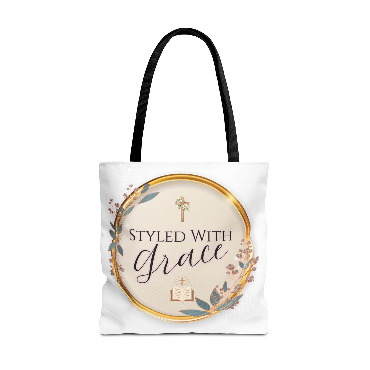 Styled With Grace | Elegant Faith-Inspired Tote Bag, Christian Gift, Inspirational Bag, Stylish Reusable Tote, Religious Accessories