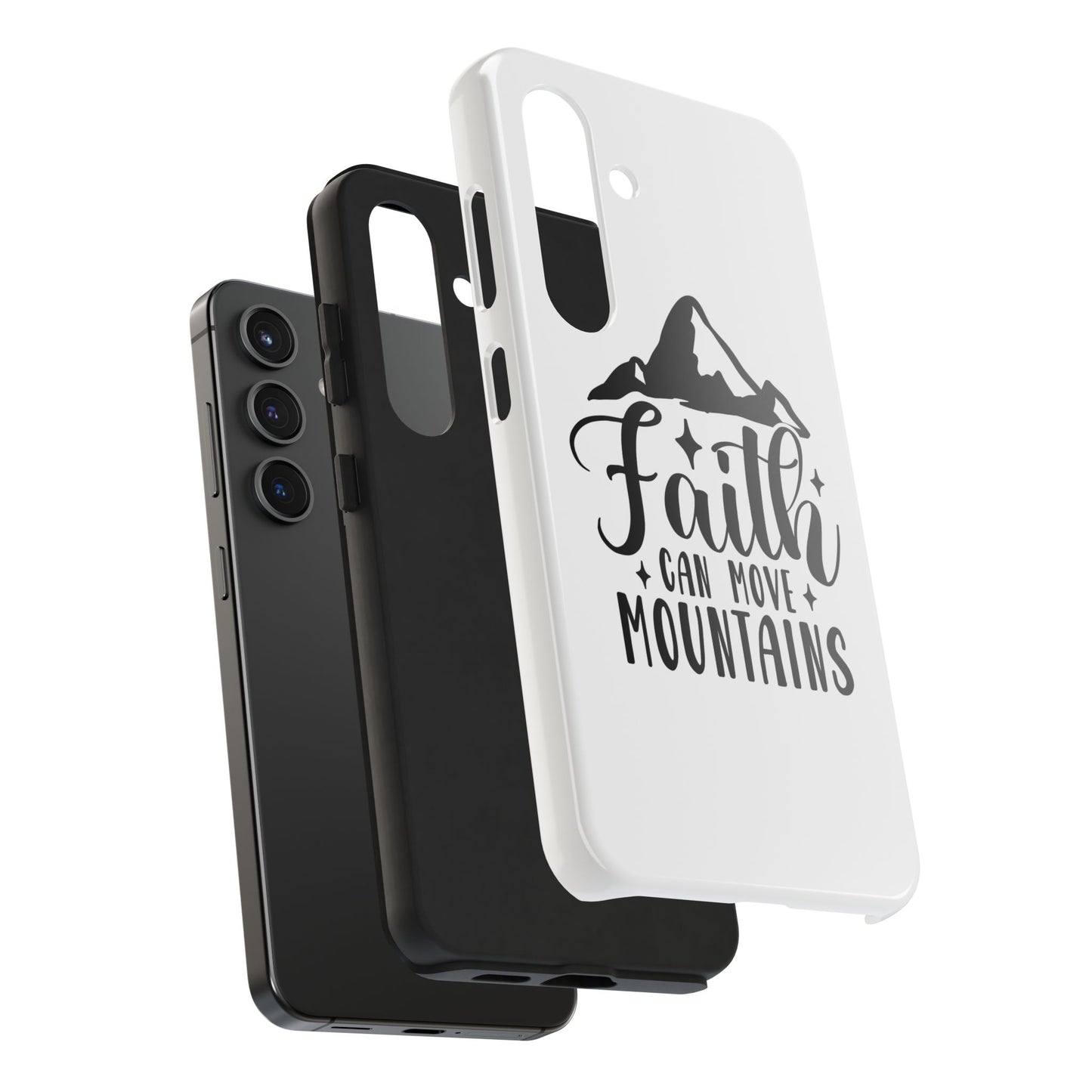 Inspirational Tough Phone Cases - 'Faith Can Move Mountains' Design