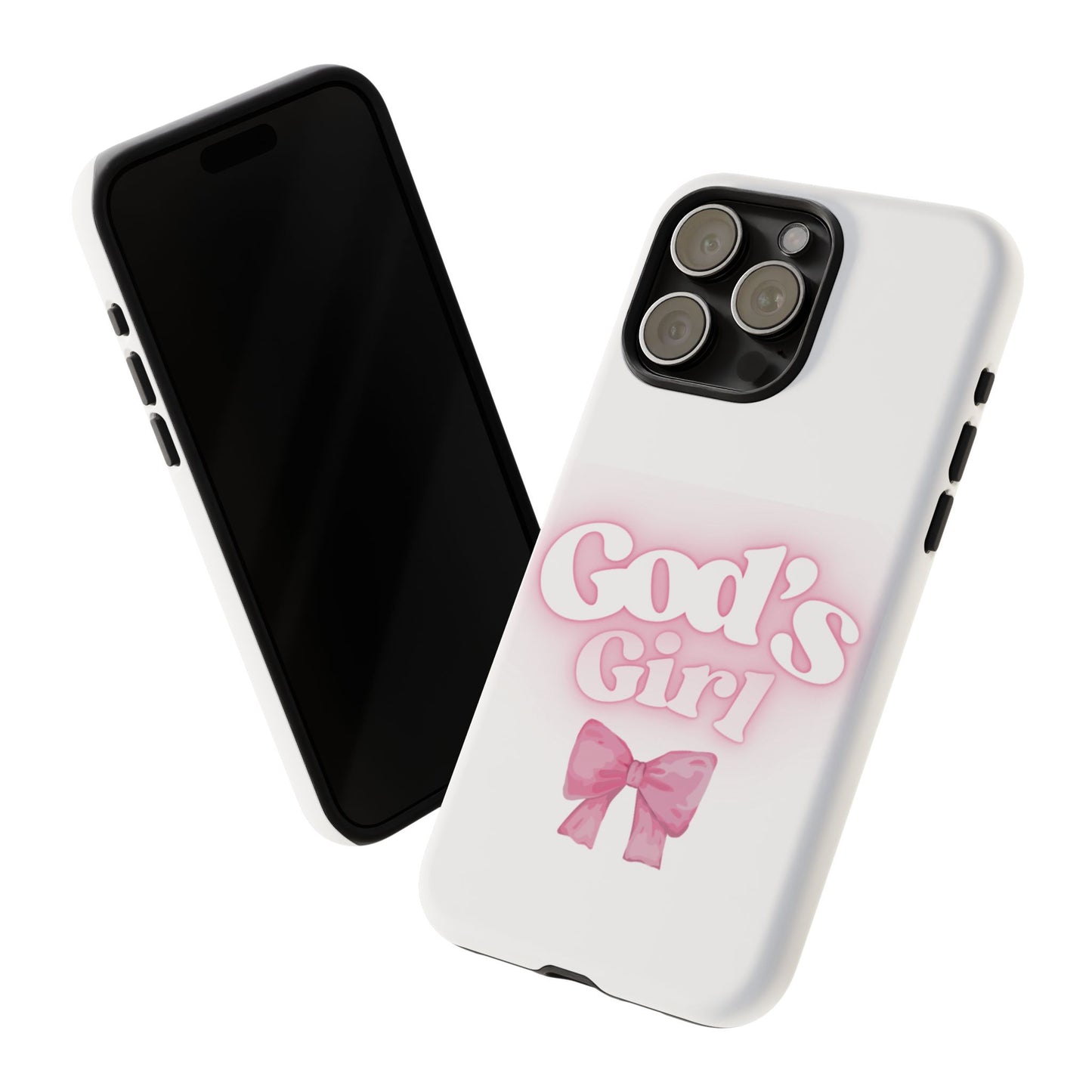 God's Girl Cute Phone Case, Pink Bow Case, Faith-Based Gifts, Christian Accessories, Birthday Present, Inspirational Jewelry