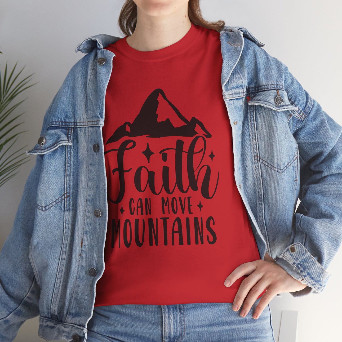 Faith Can Move Mountains - Unisex Heavy Cotton Tee