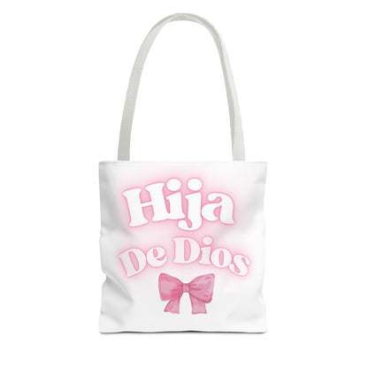 Hija De Dios Chic Tote Bag, Stylish Grocery Bag, Gifts for Mom, Birthday Tote, Inspirational Gift Bag
