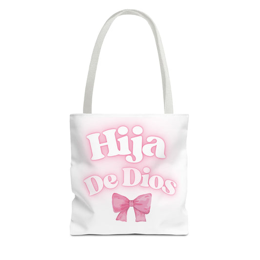 Hija De Dios Chic Tote Bag, Stylish Grocery Bag, Gifts for Mom, Birthday Tote, Inspirational Gift Bag