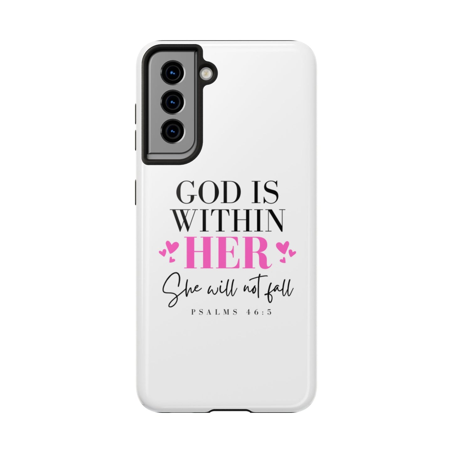 Empowering Tough Phone Case - "God is Within Her" Inspirational Design