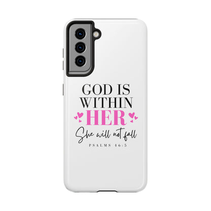 Empowering Tough Phone Case - "God is Within Her" Inspirational Design