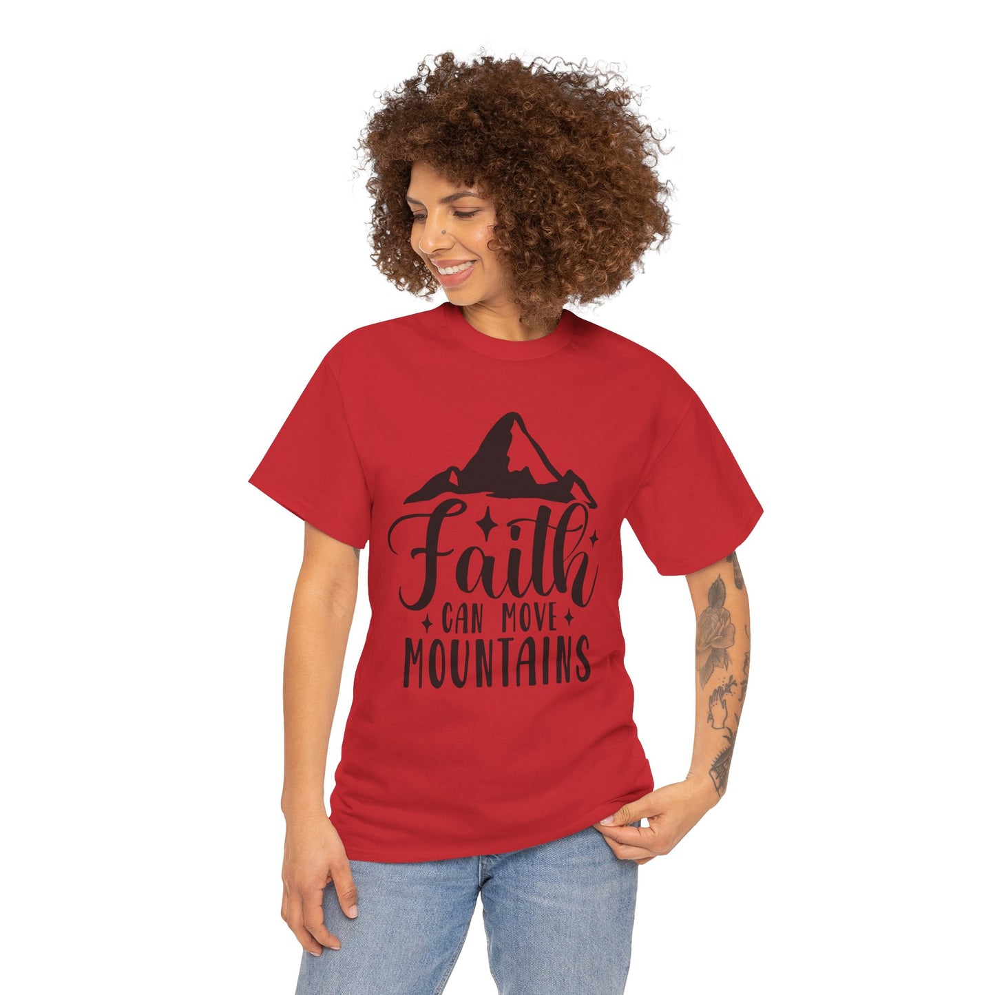 Faith Can Move Mountains - Unisex Heavy Cotton Tee