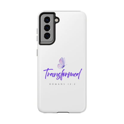 Transformed Phone Case - Inspirational Butterfly Design, Tough Phone Cover, Bible Verse Accessory, Unique Gift for Faith Lovers