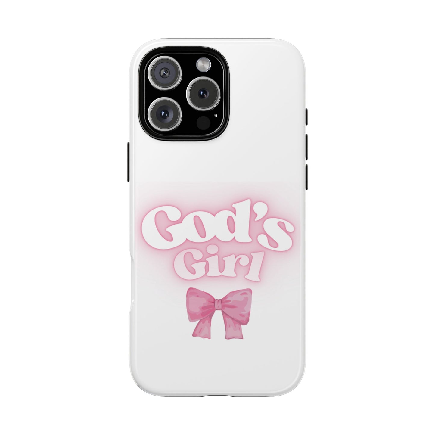God's Girl Cute Phone Case, Pink Bow Case, Faith-Based Gifts, Christian Accessories, Birthday Present, Inspirational Jewelry