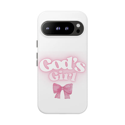 God's Girl Cute Phone Case, Pink Bow Case, Faith-Based Gifts, Christian Accessories, Birthday Present, Inspirational Jewelry