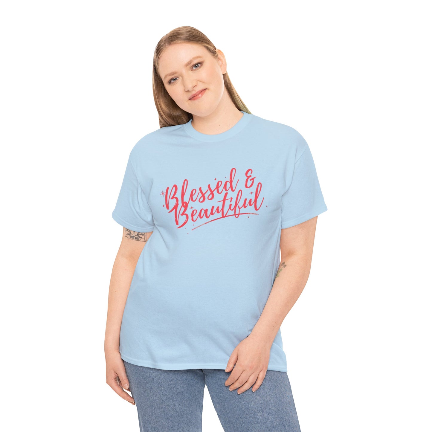 Blessed & Beautiful Unisex Heavy Cotton Tee - Inspirational Casual Wear