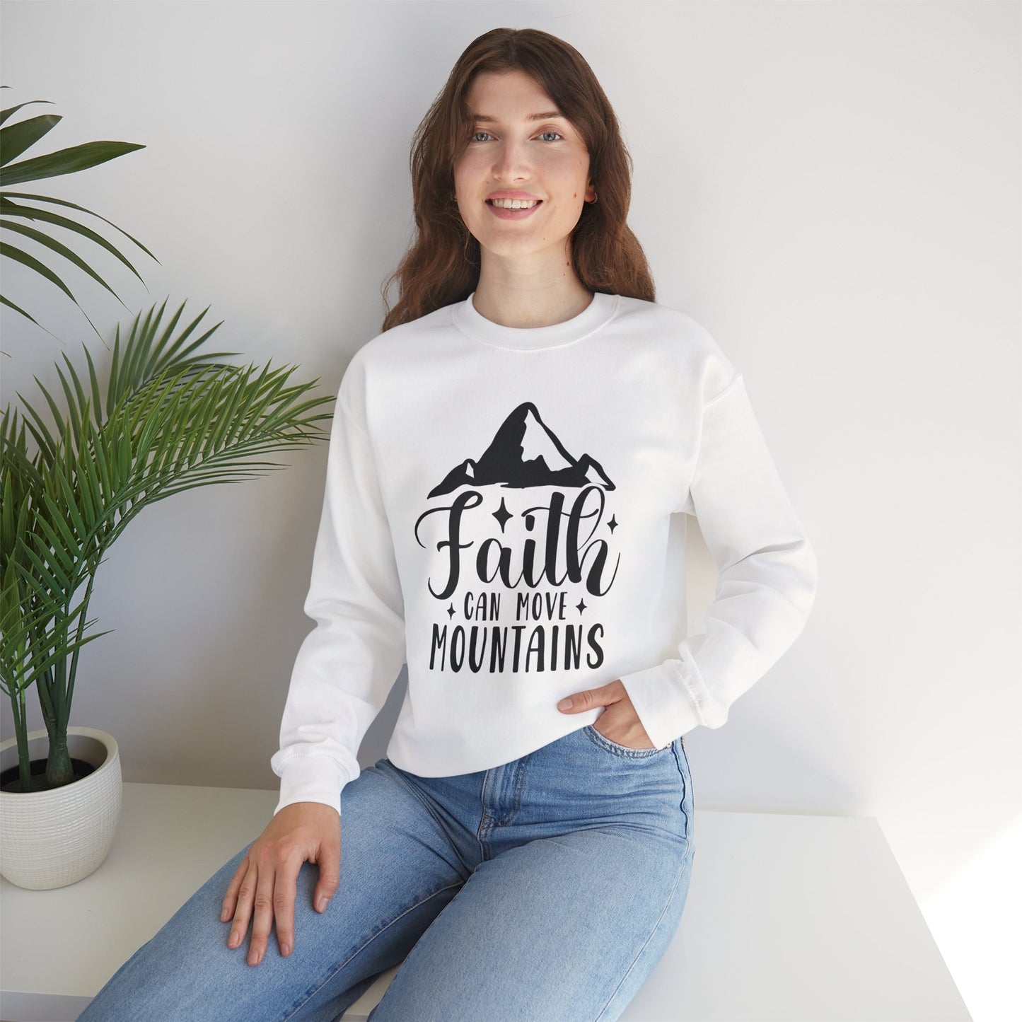 Faith Can Move Mountains Crewneck Sweatshirt