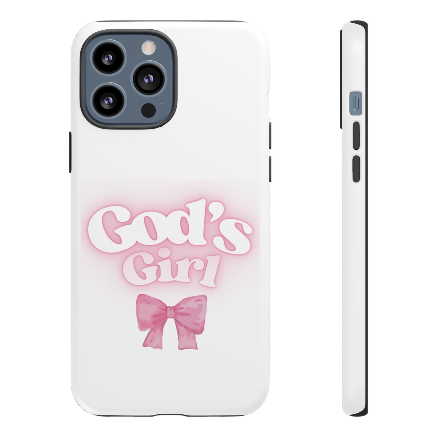 God's Girl Cute Phone Case, Pink Bow Case, Faith-Based Gifts, Christian Accessories, Birthday Present, Inspirational Jewelry