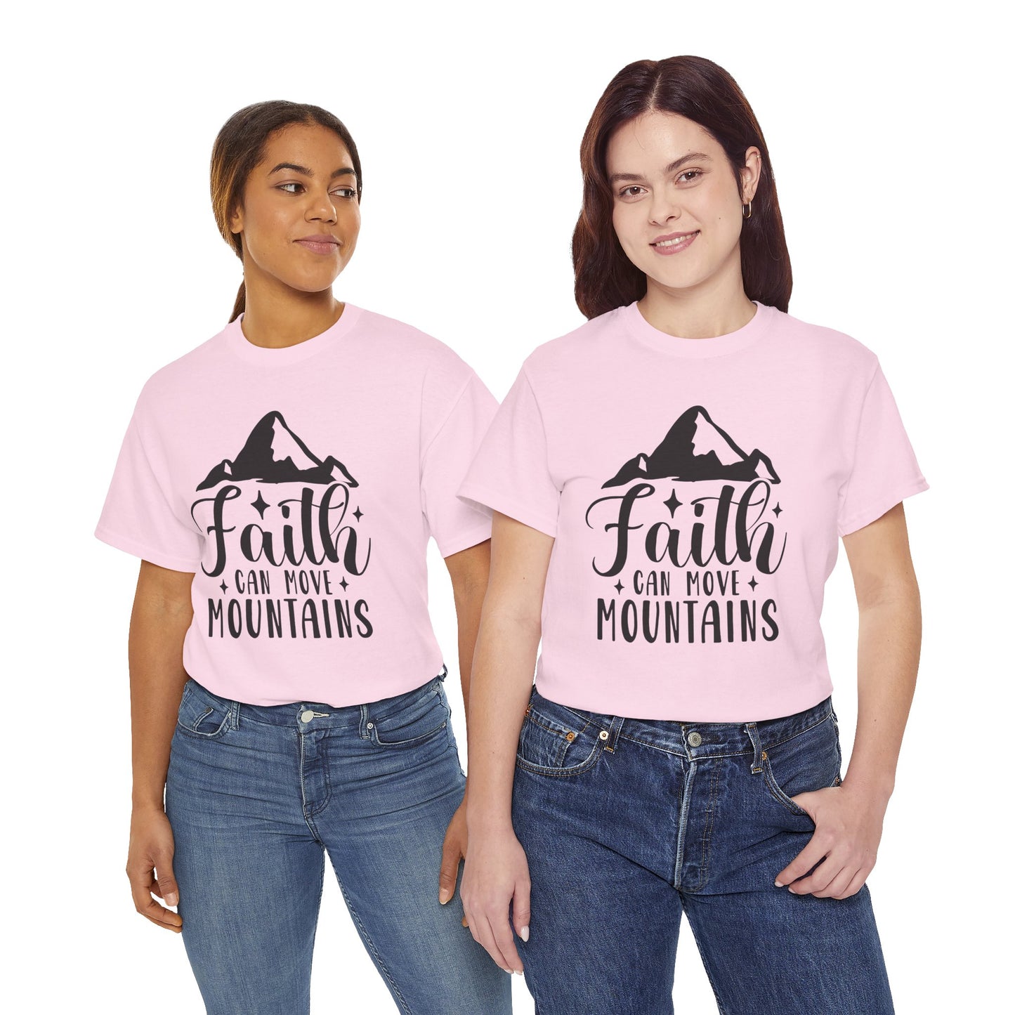Faith Can Move Mountains - Unisex Heavy Cotton Tee