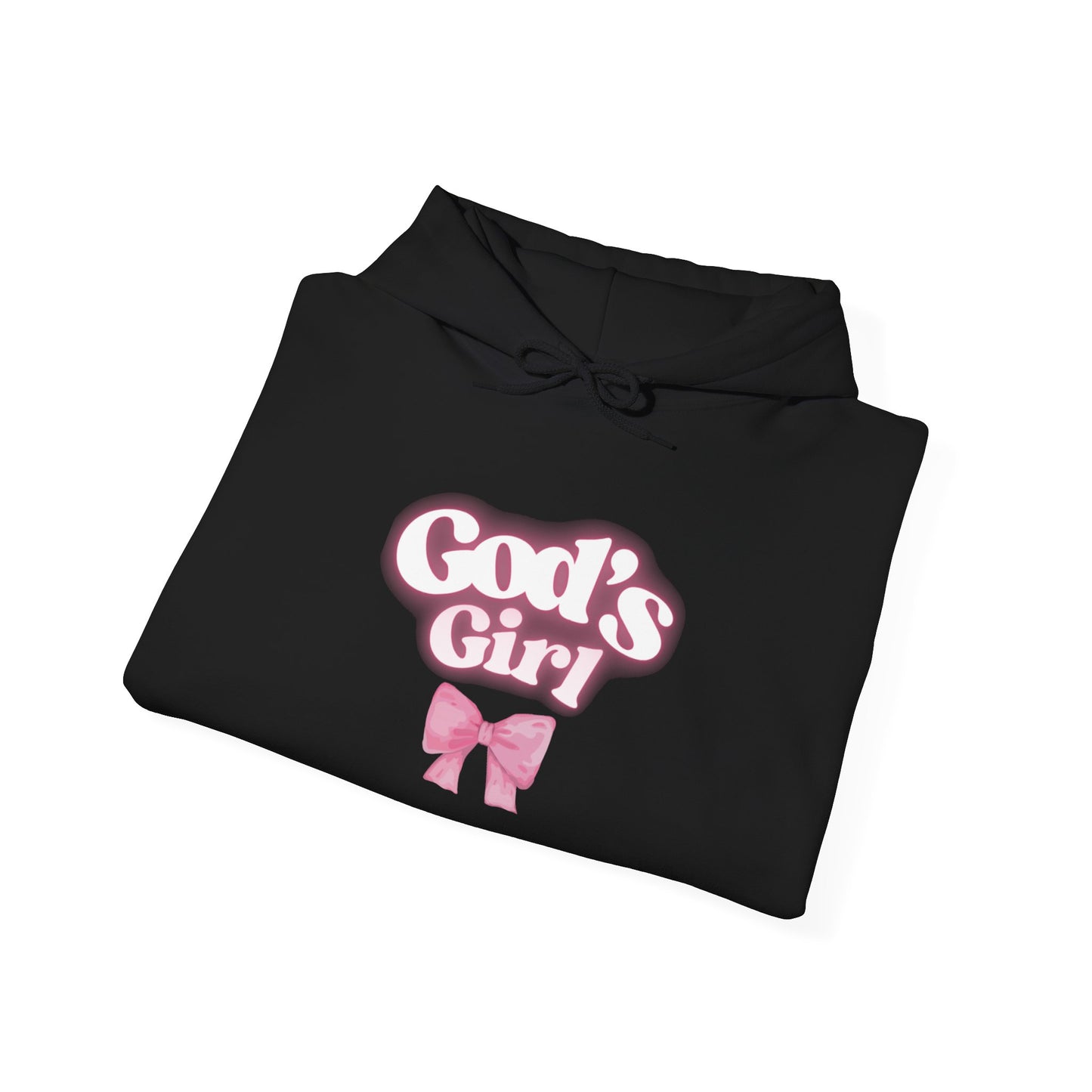 God's Girl Pink Bow Hoodie, Cute Christian Sweatshirt, Cozy Gift for Her, Inspirational Apparel, Faith-Based Clothing