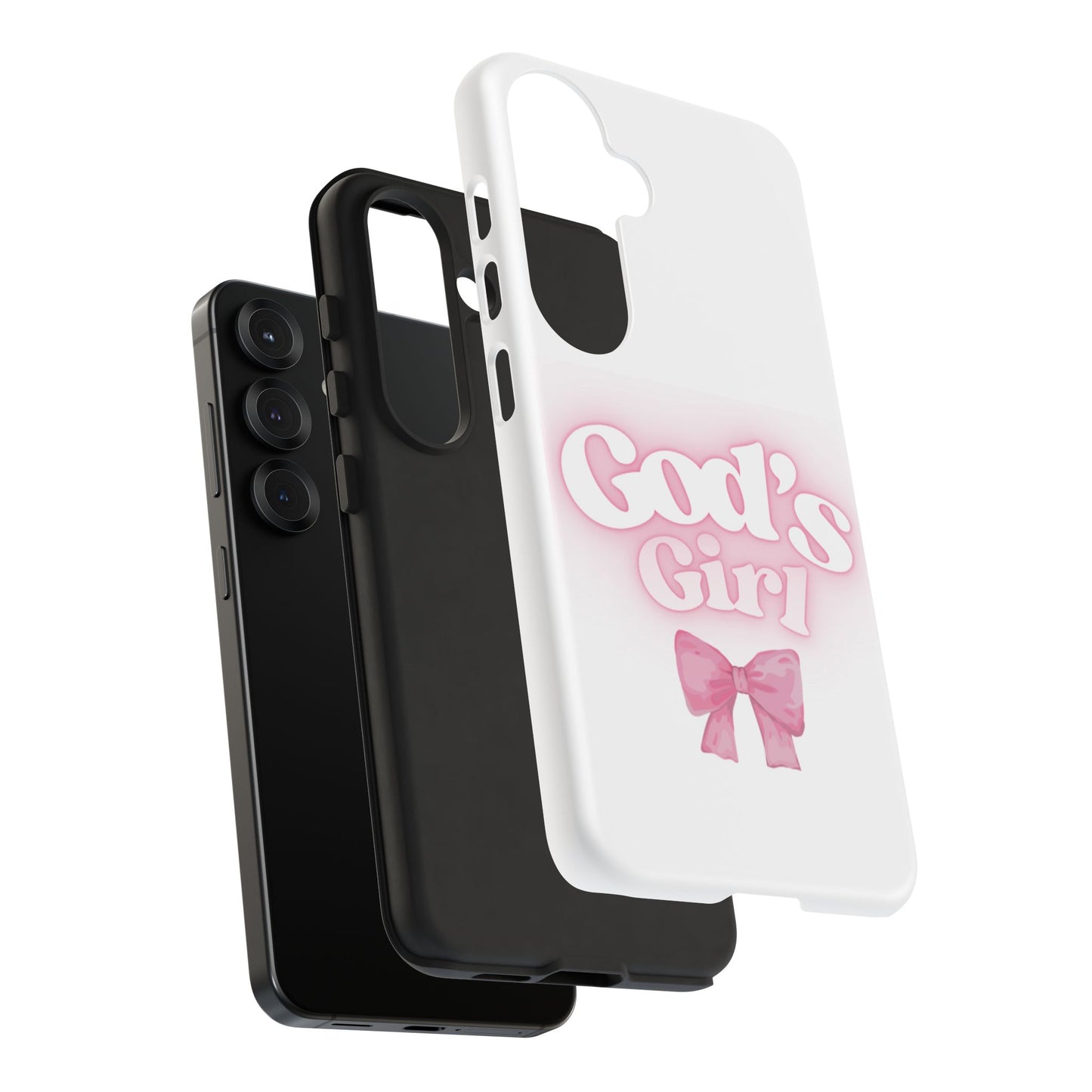God's Girl Cute Phone Case, Pink Bow Case, Faith-Based Gifts, Christian Accessories, Birthday Present, Inspirational Jewelry