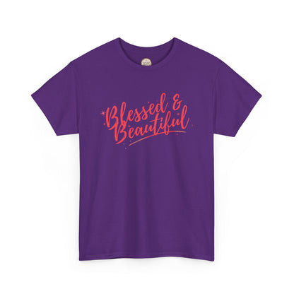 Blessed & Beautiful Unisex Heavy Cotton Tee - Inspirational Casual Wear